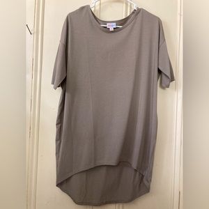 LuLaRoe IRMA High-Low Tunic, XS, Solid Khaki